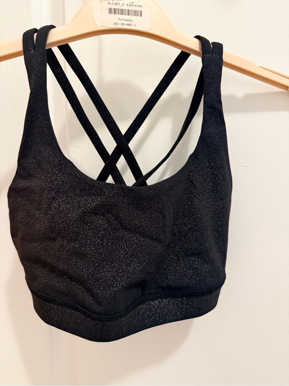 lululemon athletica Black Glitter Strappy Sports Bra